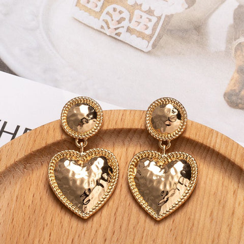 Gold Heart Shaped Earrings