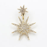 18k Gold Plated Double Snowflake Earrings