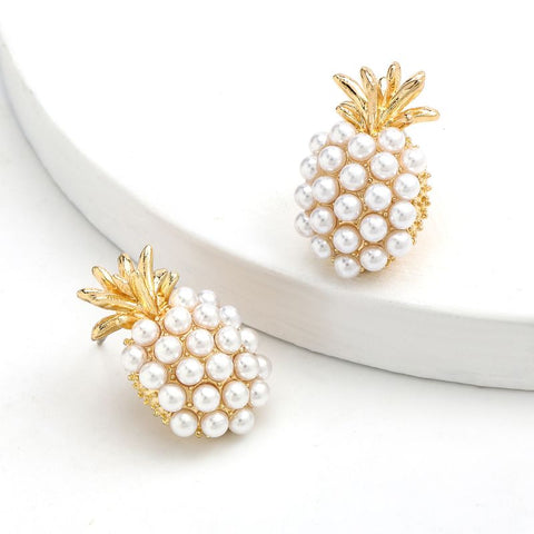 Pearl Pineapple Earrings