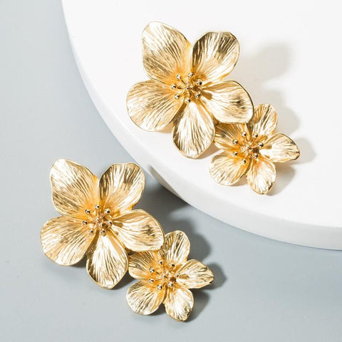 The Double Flower Long Earring