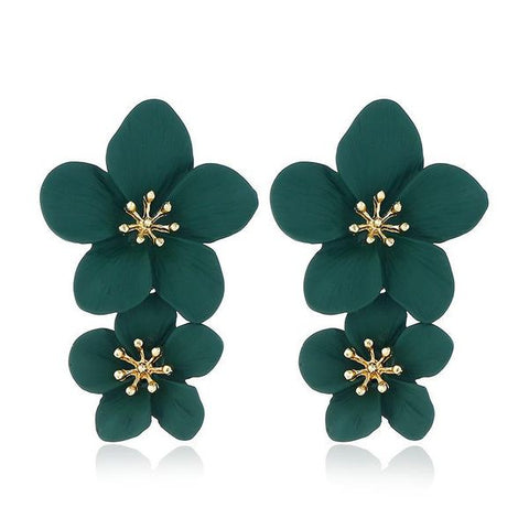 The Double Flower Long Earring