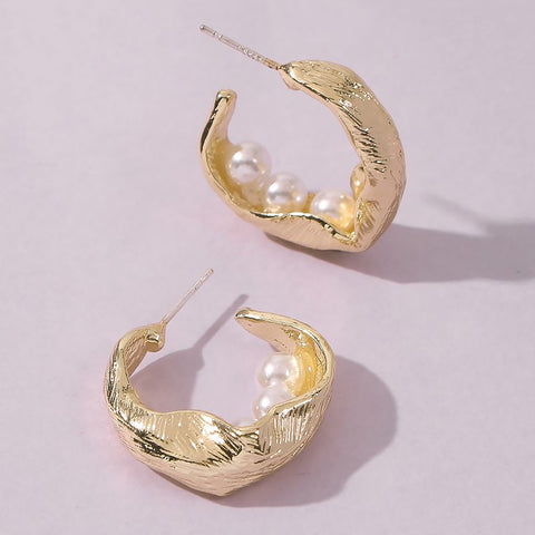 Irregular Pearl Stud Earrings