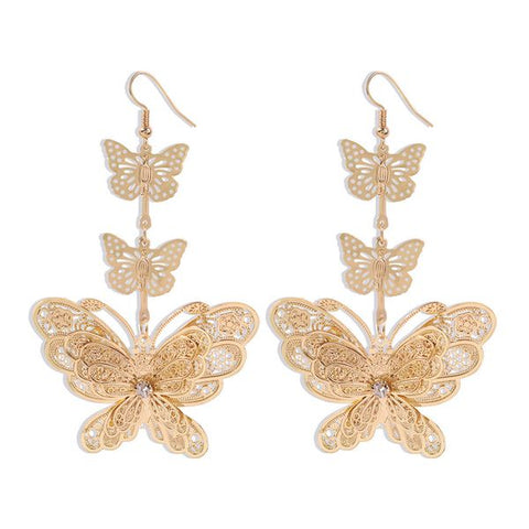 Three-layer Butterfly Earring