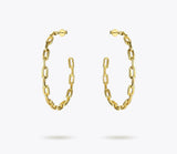 18k Gold Plated Paperclip Hoop Earrings