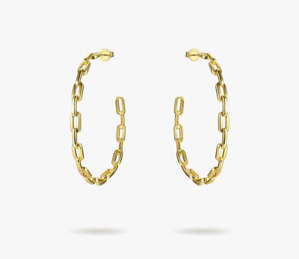 18k Gold Plated Paperclip Hoop Earrings