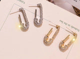 18k Gold Plated Diamond Pin Earrings