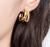 18k Gold Plated Multi Layer Earrings