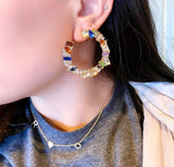 18k Gold Plated Rainbow C Earrings