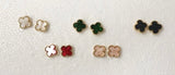 18k Gold Plated Small Clover Studs